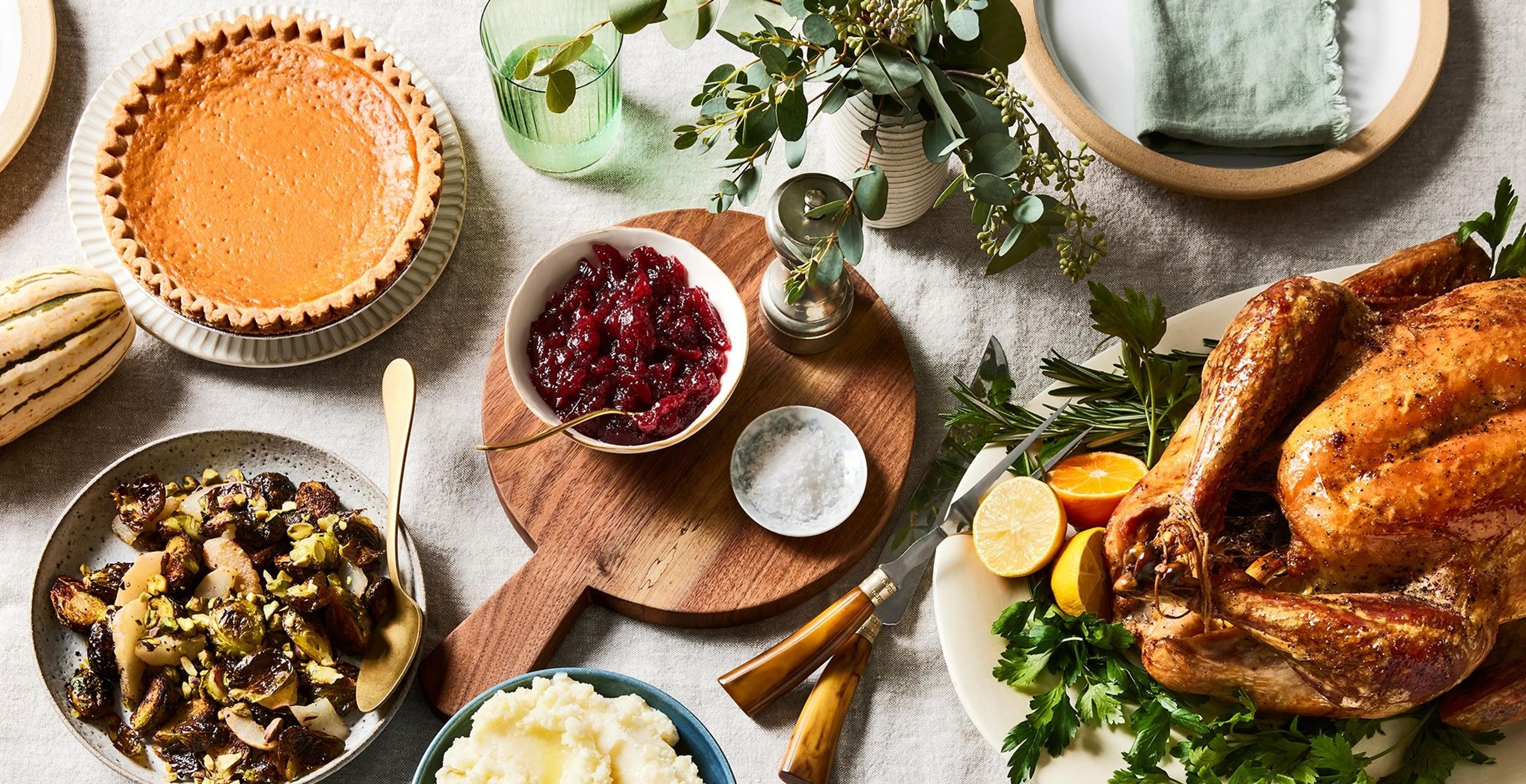 holiday table meal spread